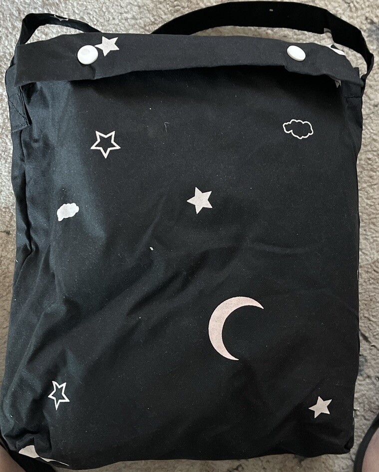 Amazon Basics Portable Blackout Curtain Shade with Suction Cups, 50"x78", Moon and Stars