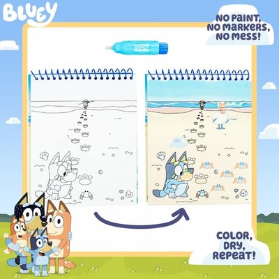 Horizon Group USA Bluey Aqua Art, Reusable Water Reveal Activity Pages with Water Pen
