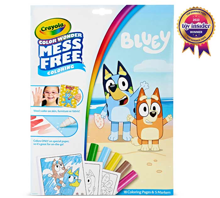 Crayola Bluey Color Wonder Coloring Set, 18 Mess Free Pages & 5 Markers