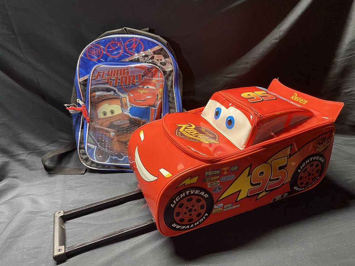 Disney Cars Lightning McQueen Carry-On Luggage with Wheels & Telescopic Handle, 16" 25L
