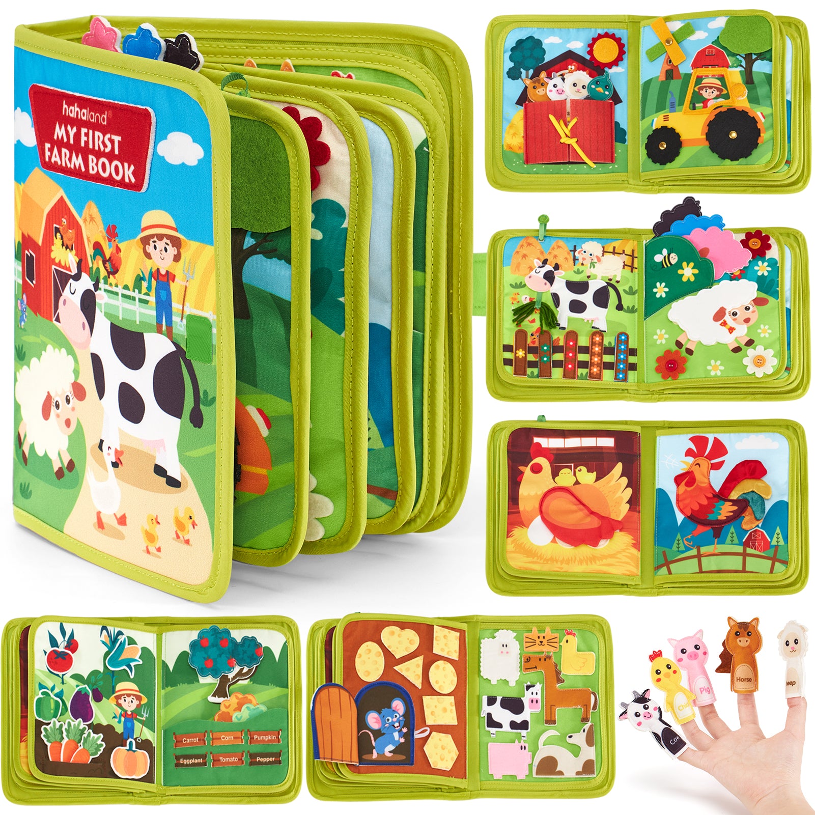 hahaland Busy Book for Toddlers 1-3, Montessori Toys Busy Board