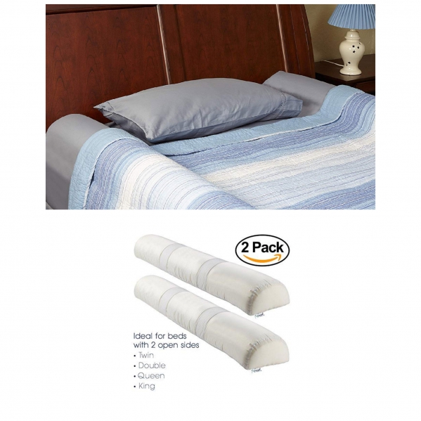 Hiccapop Inflatable Bed Rail for Toddlers (2-Pack), Portable Blow-Up Bed Bumper