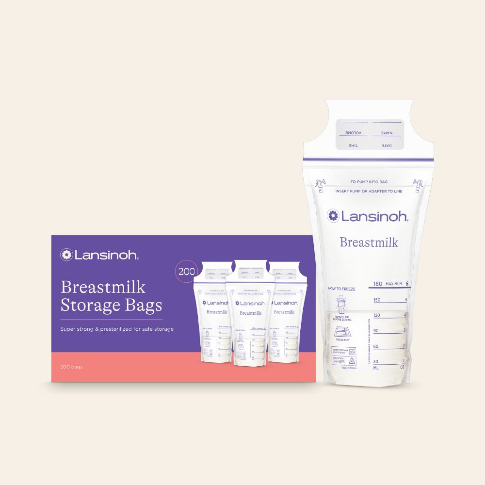 Lansinoh Breastmilk Storage Bags, 100 Count, Fast Freeze & Thaw, 6 oz