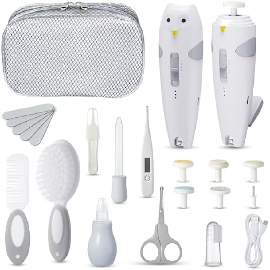 Lictin Baby Healthcare and Grooming Kit, 26 in 1 Rechargeable Nail Trimmer Electric Set