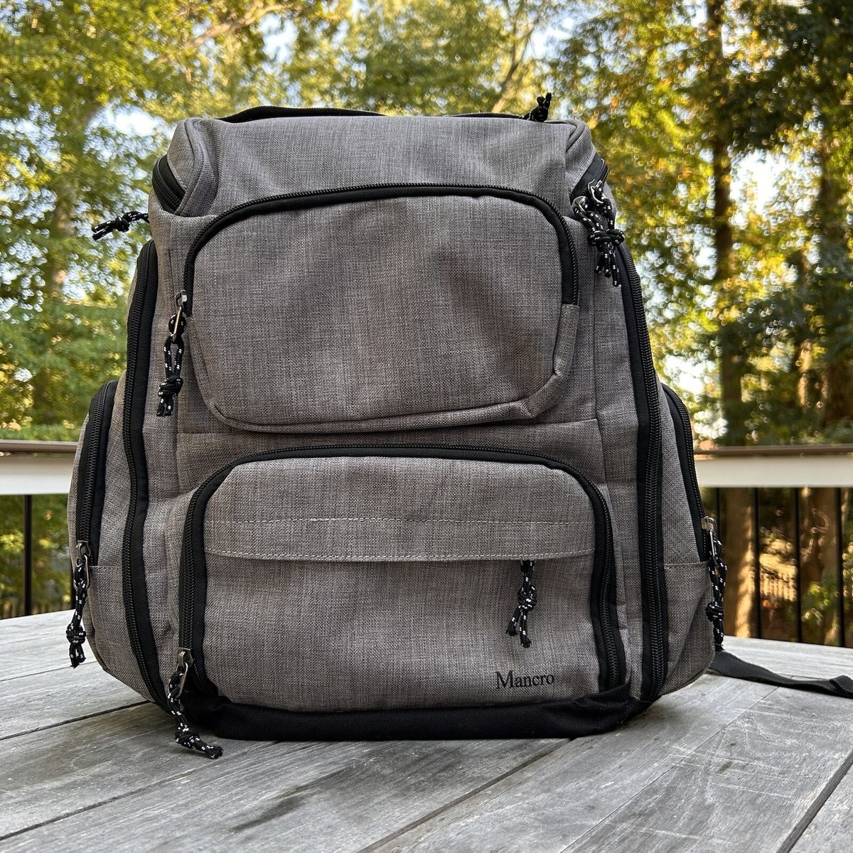 Mancro Diaper Bag Backpack with 2 Insulated Pockets, Water Resistant, Stroller Straps
