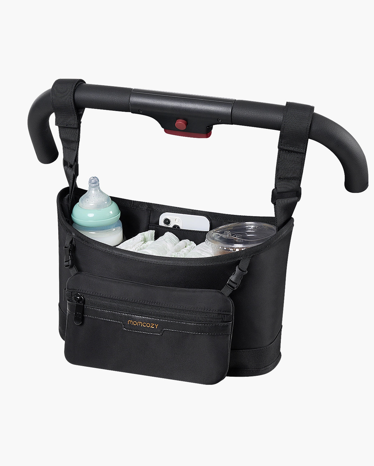 Momcozy Universal Stroller Organizer with Insulated Cup Holder, Detachable Phone Bag & Shoulder Strap