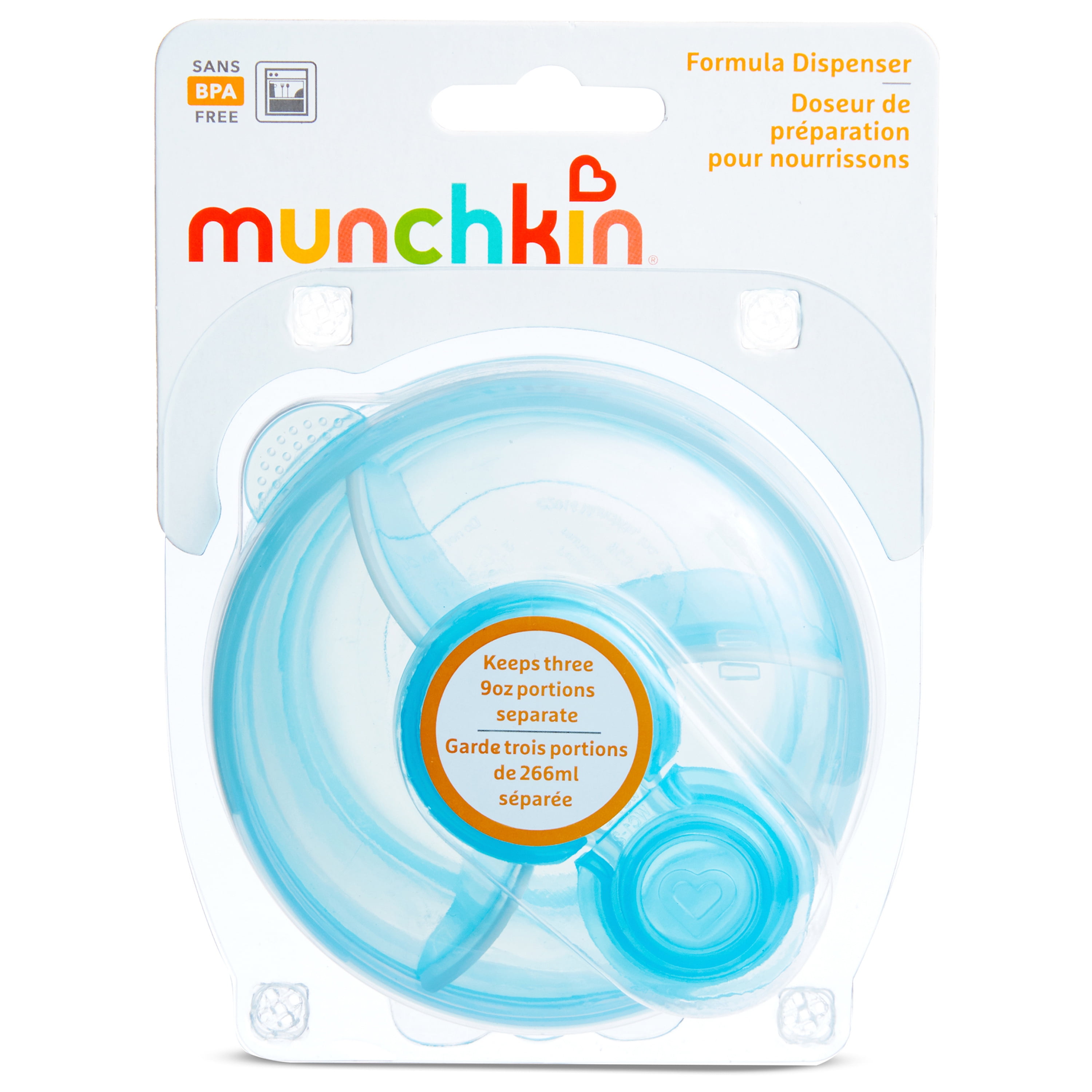 Munchkin Formula Dispenser, BPA Free, 3 Sections 9oz Each, Blue