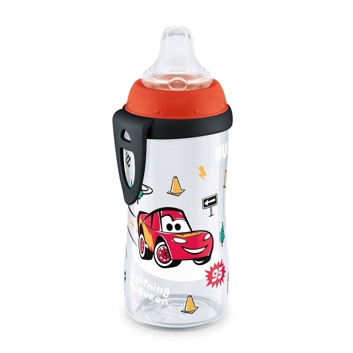 NUK Active Sippy Cup, 10 oz, 2 Pack, Disney's Cars Lightning McQueen, Spill-Proof