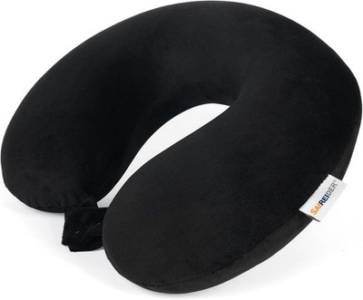 SAIREIDER Travel Neck Pillow, 100% Pure Memory Foam, Soft Adjustable for Plane, Car & Home
