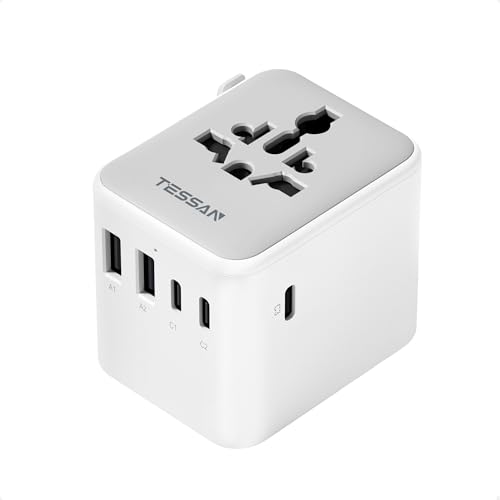 TESSAN Universal Travel Adapter, 28W with 5 USB Ports