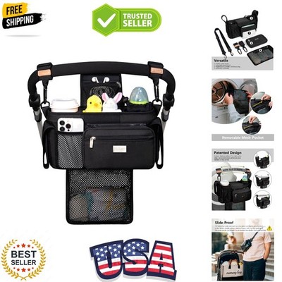 TOPDesign Universal Baby Stroller Organizer with Detachable Mesh Bag & Heightened Insulated Cup Holders